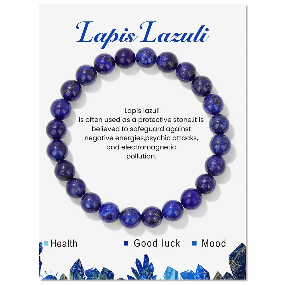 Natural Crystal Beaded Elastic Rope Simple Bracelet