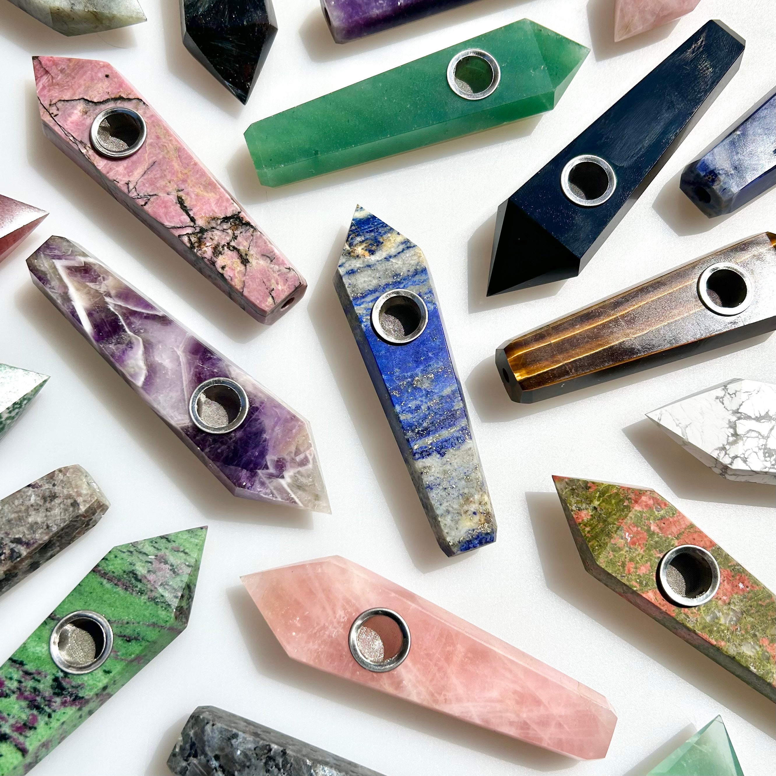 Crystal Pipe Carvings
