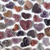 Colourful Amethyst Druzy Hearts