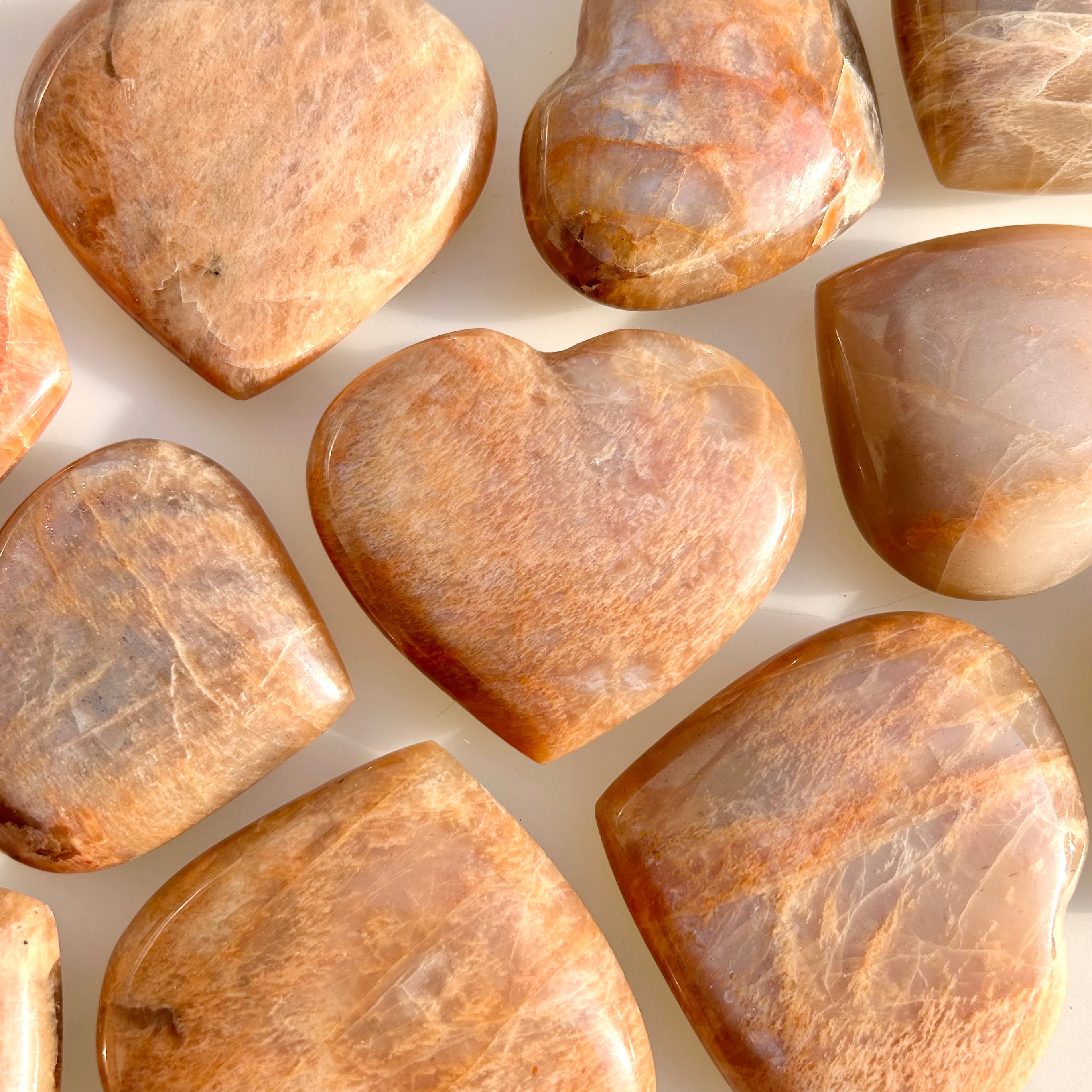 Peach Moonstone Heart Shape