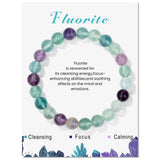 Natural Crystal Beaded Elastic Rope Simple Bracelet