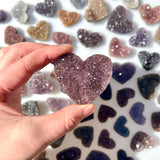 Colourful Amethyst Druzy Hearts