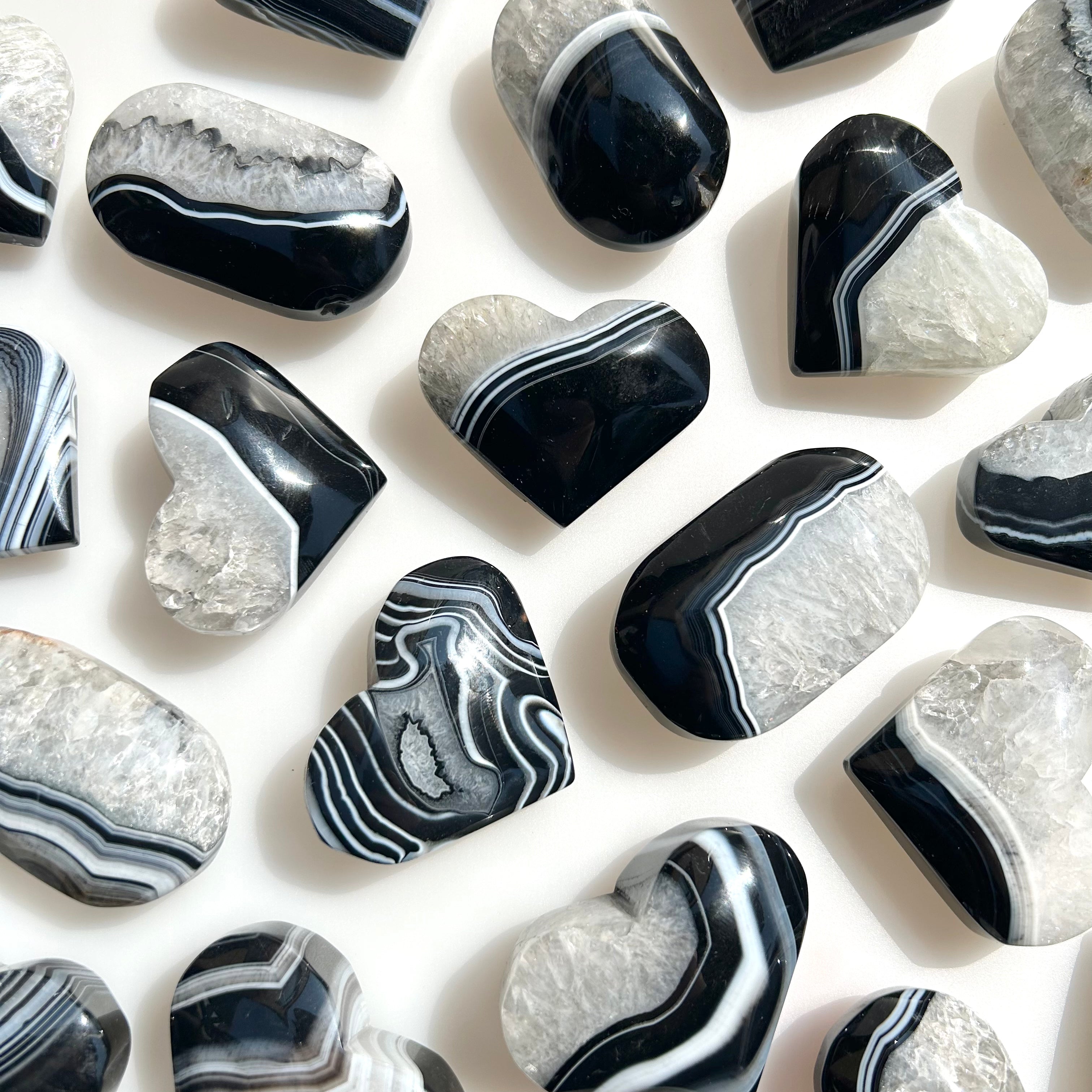 Black Sardonyx Heart And Palm