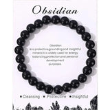 Natural Crystal Beaded Elastic Rope Simple Bracelet