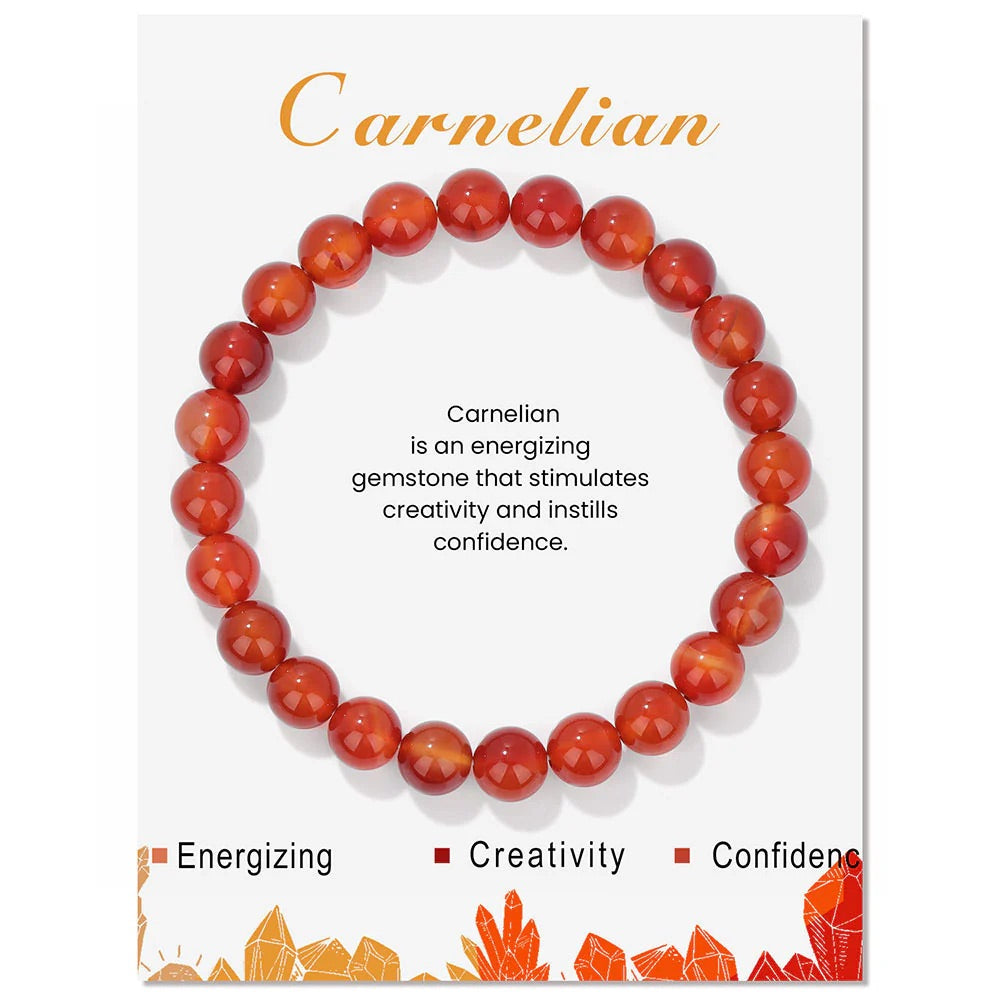 Natural Crystal Beaded Elastic Rope Simple Bracelet