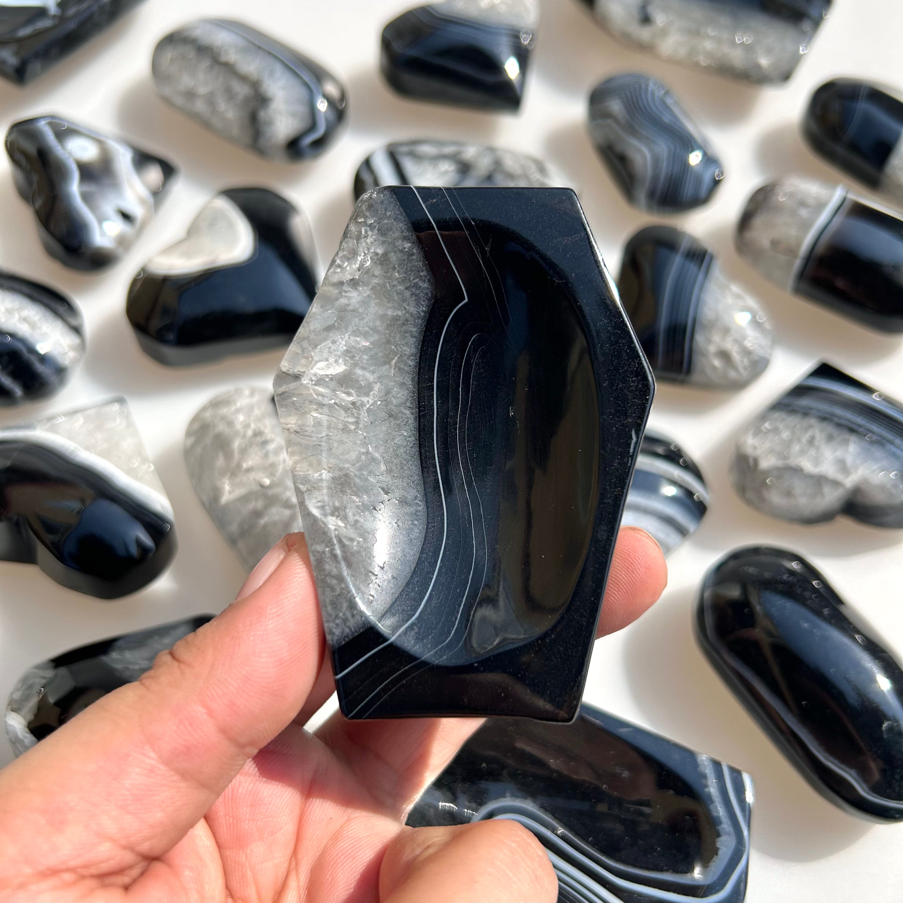 Black Sardonyx Coffin Carvings