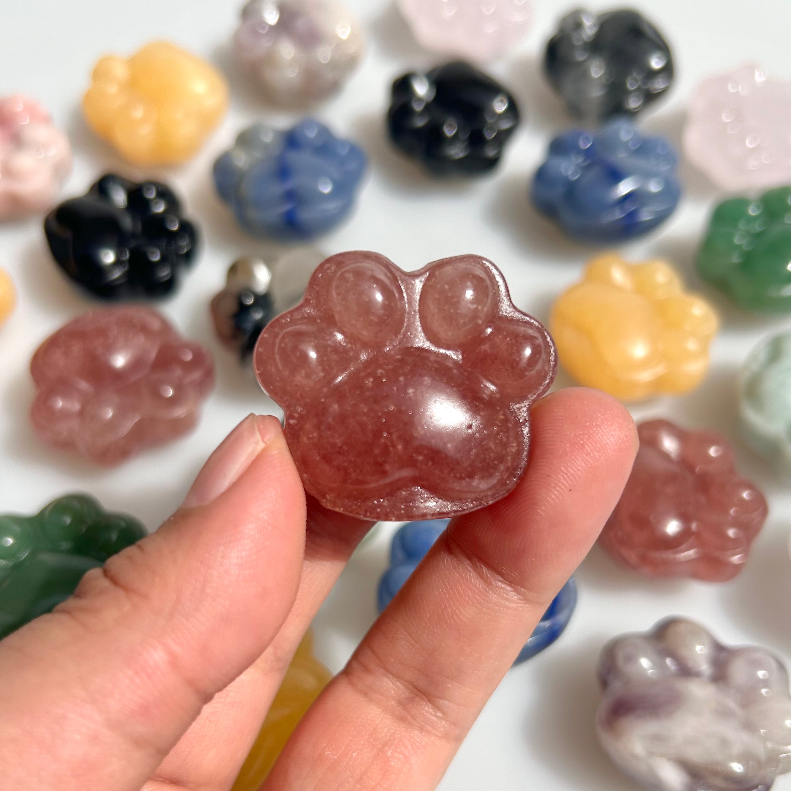 Crystal Cat Paw Carvings