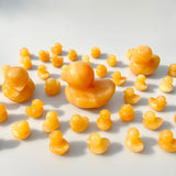 Yellow Calcite Duck Crystal Carvings