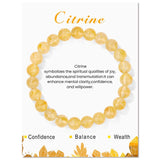 Natural Crystal Beaded Elastic Rope Simple Bracelet